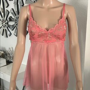 Victoria's Secret Pink Sheer Lace Chemise